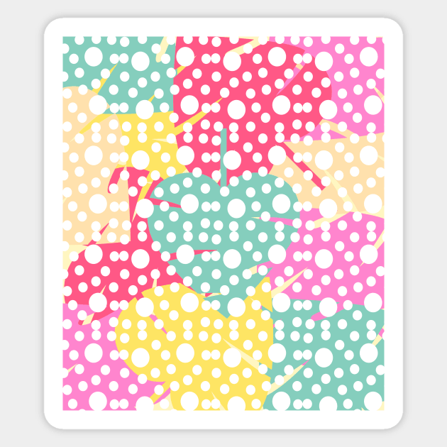 Colorful leaves with dots Sticker by cocodes